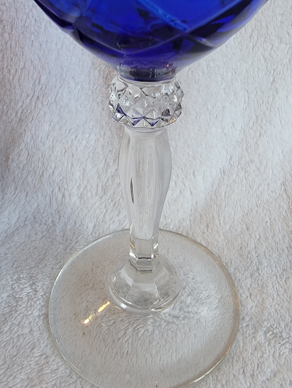 Set of 4 Cristal d’Arques Durand Sapphire Blue vintage Cobalt Cut Crystal Goblet - Picture 6 of 11